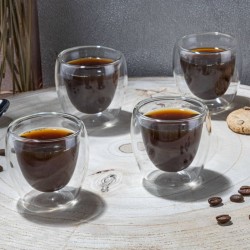 HI Tazze per Espresso a Doppia Parete 4pz 80 ml Trasparenti