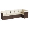 vidaXL Set Divani da Giardino 6 pz con Cuscini Marrone in Polyrattan