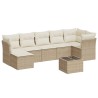 vidaXL Set Divano da Giardino 8 pz con Cuscini Beige in Polyrattan