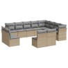 vidaXL Set Divani da Giardino 12 pz con Cuscini Beige in Polyrattan