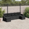 vidaXL Set Divani da Giardino con Cuscini 7pz Nero Polyrattan