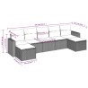 vidaXL Set Divani da Giardino con Cuscini 7pz Nero Polyrattan