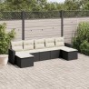 vidaXL Set Divani da Giardino con Cuscini 7pz Nero Polyrattan