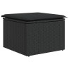 vidaXL Sgabello Giardino con Cuscino Nero 55x55x37 cm in Polyrattan