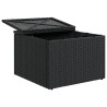 vidaXL Sgabello Giardino con Cuscino Nero 55x55x37 cm in Polyrattan