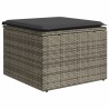 vidaXL Sgabello Giardino con Cuscino Grigio 55x55x37 cm in Polyrattan