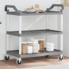 vidaXL Carrello a 3 Ripiani Grigio 99x50x96 cm in Alluminio