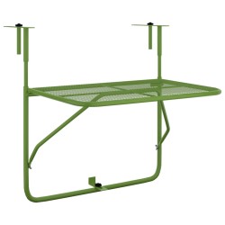 vidaXL Tavolo da Balcone Verde 60x40 cm in Acciaio