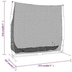 vidaXL Rete da Golf Nera e Arancione 215x107x216 cm in Poliestere