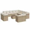 vidaXL Set Divani da Giardino 14pz con Cuscini in Polyrattan Beige