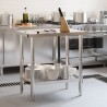 vidaXL Tavolo da Lavoro da Cucina 82,5x55x85cm in Acciaio Inossidabile