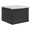 vidaXL Sgabello Giardino con Cuscino Nero 55x55x37 cm in Polyrattan