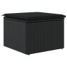 vidaXL Sgabello Giardino con Cuscino Nero 55x55x37 cm in Polyrattan