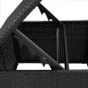 vidaXL Sgabello Giardino con Cuscino Nero 55x55x37 cm in Polyrattan