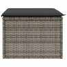 vidaXL Sgabello Giardino con Cuscino Grigio 55x55x37 cm in Polyrattan