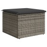 vidaXL Sgabello Giardino con Cuscino Grigio 55x55x37 cm in Polyrattan