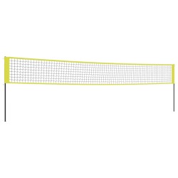 vidaXL Rete da Pallavolo Gialla e Nera 823x244 cm Tessuto PE