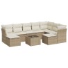 vidaXL Set Divano da Giardino 10 pz con Cuscini Beige in Polyrattan