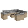 vidaXL Set Divani da Giardino 14pz con Cuscini in Polyrattan Beige