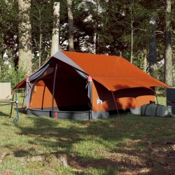 vidaXL Tenda per 2 Persone Grigia Arancione 193x122x96cm Taffetà 185T