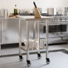 vidaXL Tavolo da Lavoro Cucina con Ruote 55x55x85 cm in Acciaio Inox