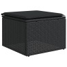 vidaXL Sgabello Giardino con Cuscino Nero 55x55x37 cm in Polyrattan