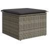 vidaXL Sgabello Giardino con Cuscino Grigio 55x55x37 cm in Polyrattan