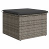 vidaXL Sgabello Giardino con Cuscino Grigio 55x55x37 cm in Polyrattan