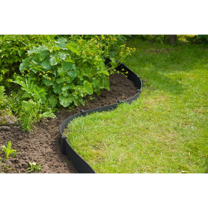 Nature Set Bordatura da Giardino H7,5 cm x 10 m con Picchetti Nero