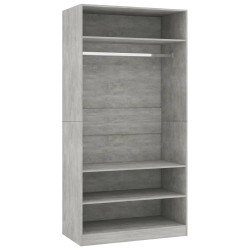 vidaXL Armadio Grigio Cemento 100x50x200 cm in Legno Multistrato