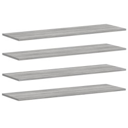 vidaXL Mensole Parete 4pz Grigio Sonoma 100x30x1,5cm Legno Multistrato