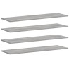 vidaXL Mensole Parete 4pz Grigio Sonoma 100x30x1,5cm Legno Multistrato