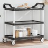 vidaXL Carrello a 3 Ripiani Nero 99x50x96 cm in Alluminio