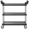 vidaXL Carrello a 3 Ripiani Nero 99x50x96 cm in Alluminio