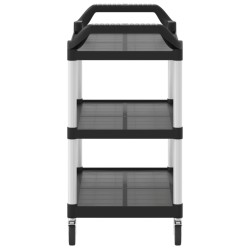 vidaXL Carrello a 3 Ripiani Nero 99x50x96 cm in Alluminio