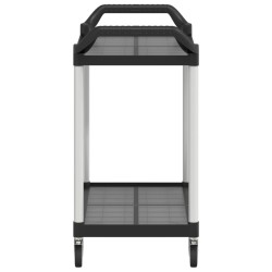 vidaXL Carrello a 2 Ripiani Nero 99x50x97 cm in Alluminio