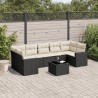 vidaXL Set Divani da Giardino con Cuscini 8 pz Nero in Polyrattan