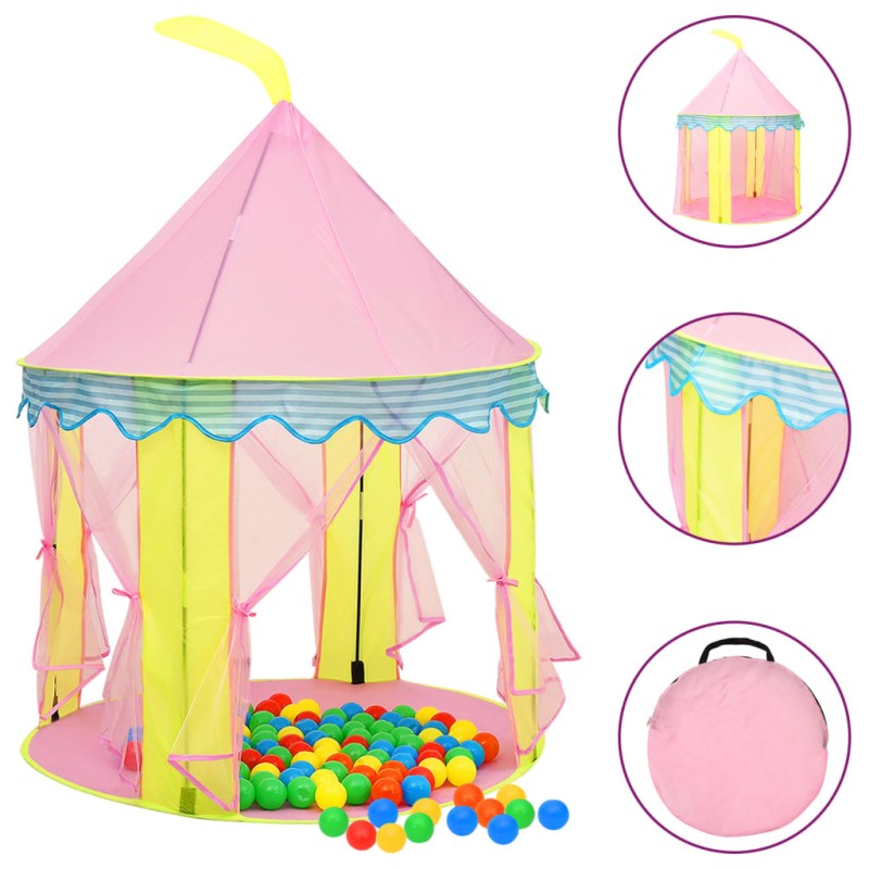   Tenda da Gioco per Bambini Rosa con 250 Palline 100x100x127 cm