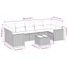 vidaXL Set Divano da Giardino 8 pz con Cuscini Grigio in Polyrattan