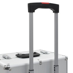   Valigia Trolley per Cosmetici in Alluminio Argento