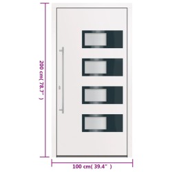   Porta Ingresso Bianca 100x200 cm in Alluminio e PVC