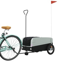 vidaXL Rimorchio da Bici Nero e Grigio 45 kg in Ferro