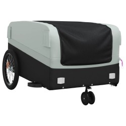 vidaXL Rimorchio da Bici Nero e Grigio 45 kg in Ferro