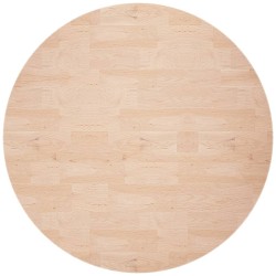 vidaXL Piano Tavolo Rotondo Ø80x4 cm Massello di Rovere Non Trattato