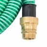 vidaXL Tubo di Aspirazione con Raccordi in Ottone Verde 1,1" 3 m PVC