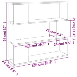 vidaXL Libreria/Divisorio Rovere Marrone 100x24x94 cm