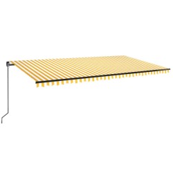 vidaXL Tenda da Sole Retrattile Manuale 600x350 cm Gialla e Bianca