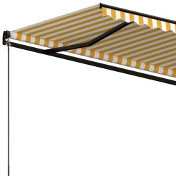 vidaXL Tenda da Sole Retrattile Manuale 600x350 cm Gialla e Bianca