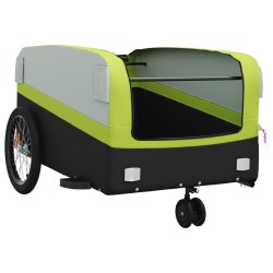 vidaXL Rimorchio da Bici Nero e Verde 45 kg in Ferro