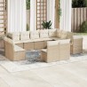 vidaXL Set Divani da Giardino 12 pz con Cuscini Beige in Polyrattan